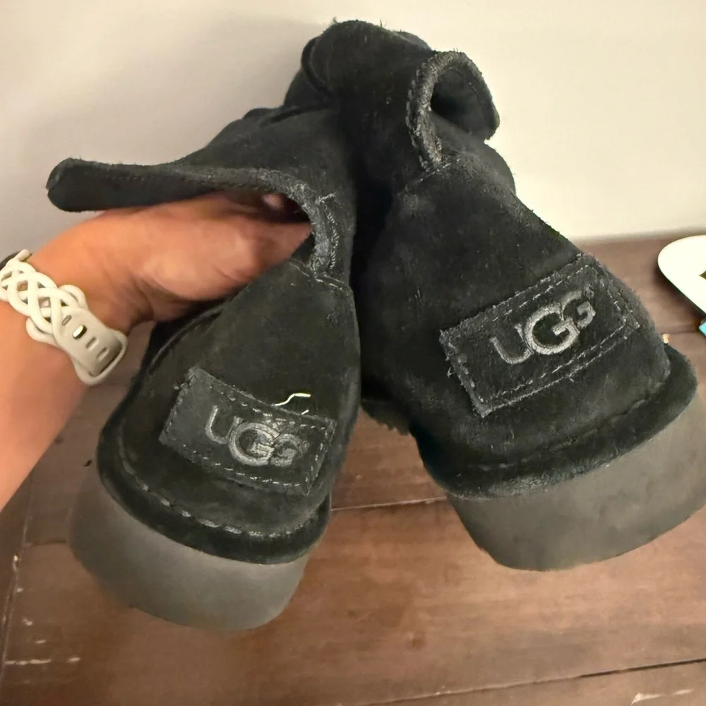 UGG Australia Women’s Black Suede Mid-Calf Boots – Size 8